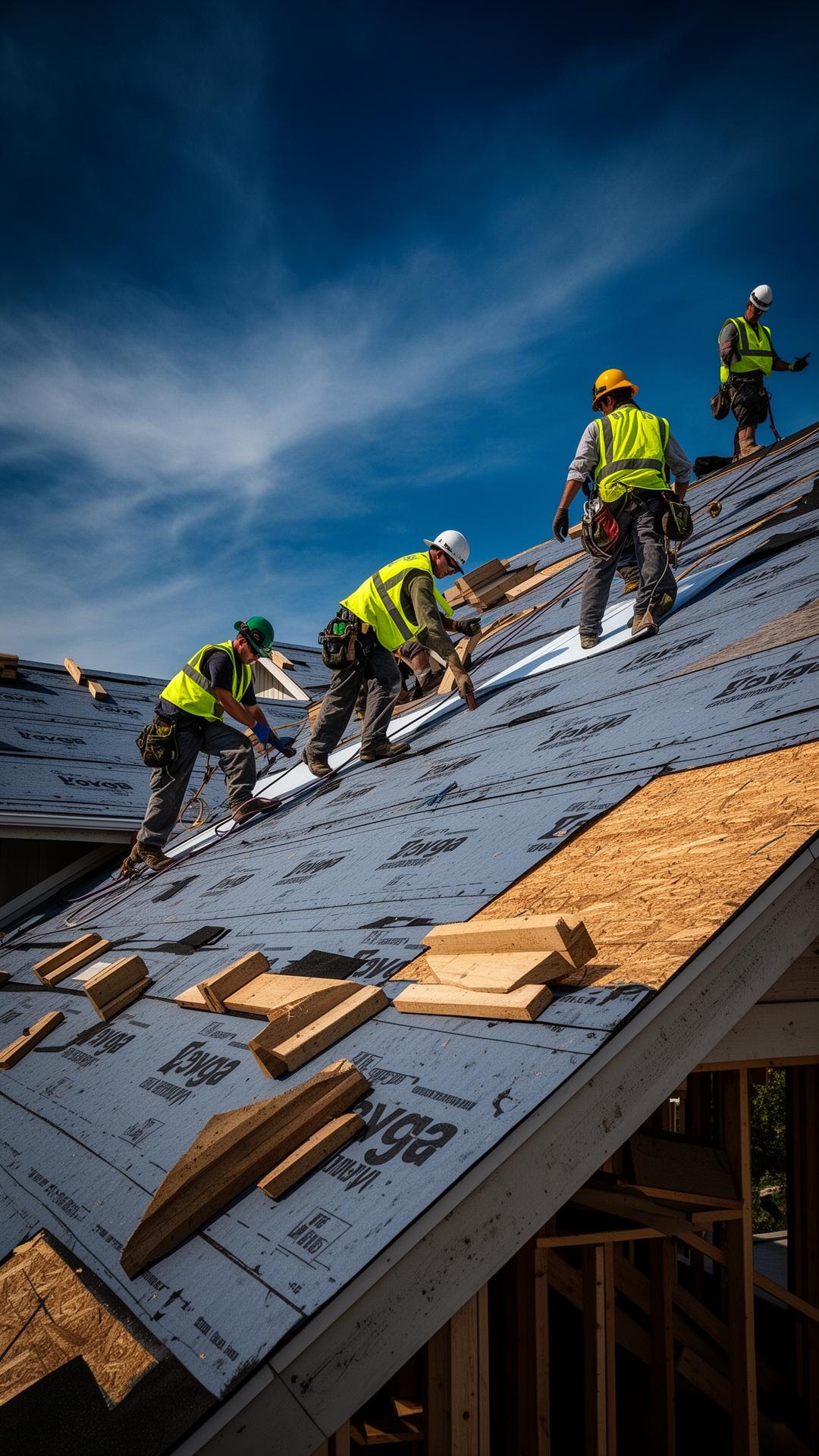 Oak Roofer roofing crew at work